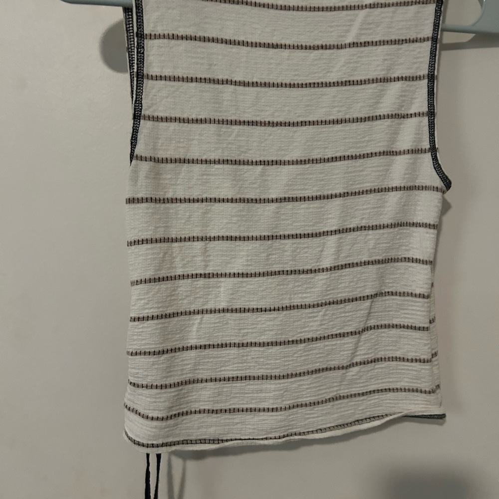 Gilded Intent Striped Sleeveless Top - Black and White